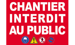 Chantier interdit au public - 13.8x10cm - Sticker/autocollant