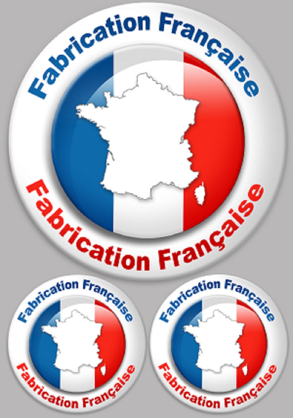 Fabrication Française (1 fois 20cm + 2 fois 10cm) - Sticker/autocollant