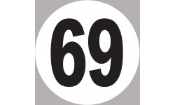 numéro 69 - 5x5cm - Sticker/autocollant