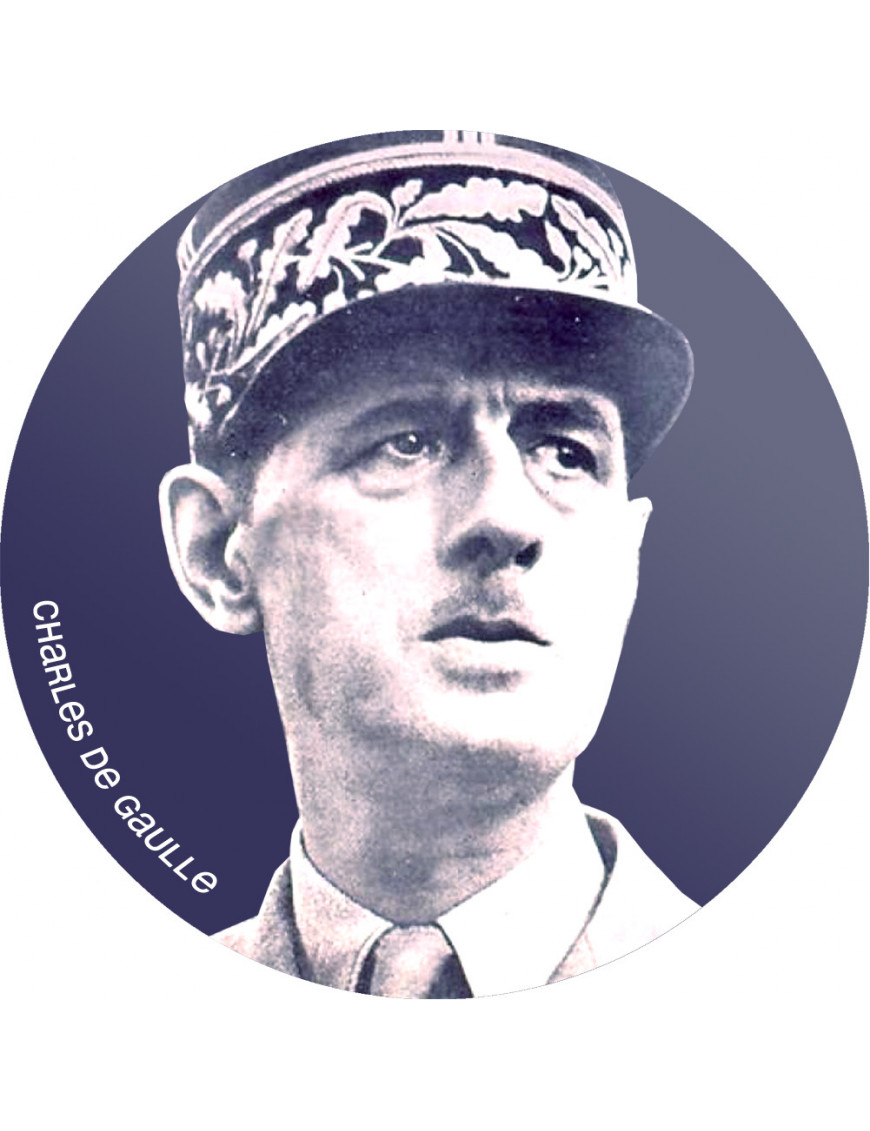 Charles de Gaulle (10x10cm) - Sticker/autocollant