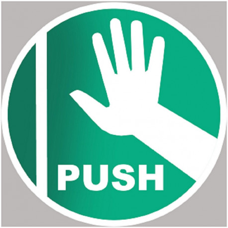 Push the door - 15cm - Sticker/autocollant