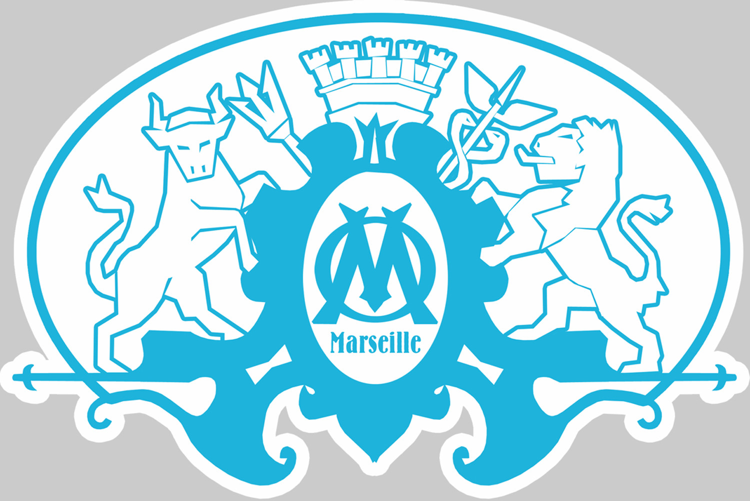 Blason Marseille - 29x19,2cm - Sticker/autocollant