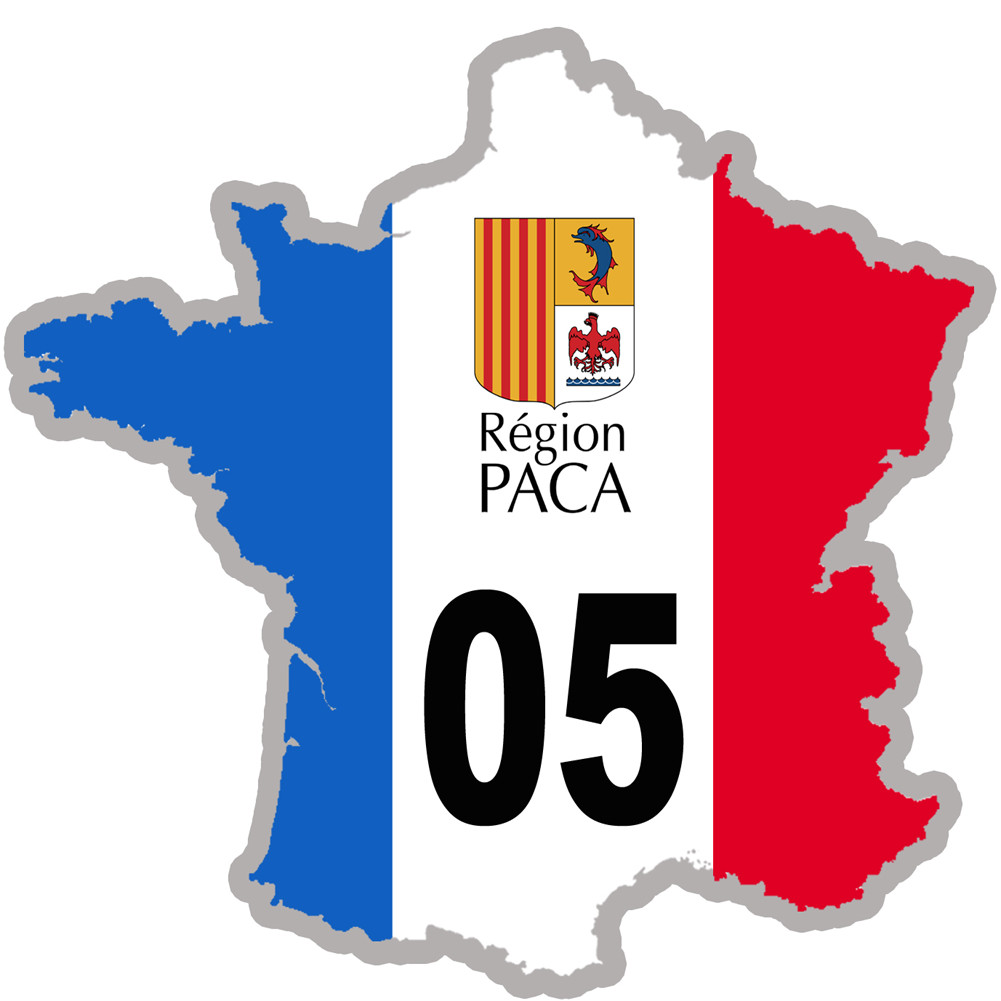 FRANCE 05 Région PACA - 20x20cm - Sticker/autocollant