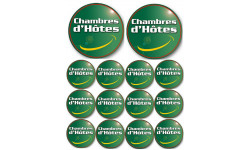 Chambres d’hôtes (2 fois 10cm & 12 fois 5cm) - Sticker/autocollant