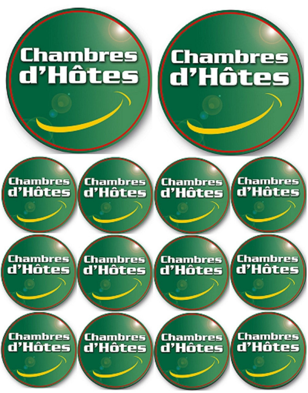 Chambres d’hôtes (2 fois 10cm & 12 fois 5cm) - Sticker/autocollant