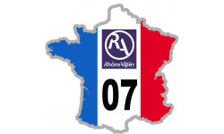 FRANCE 07 Rhône Alpes - 20x20cm - Sticker/autocollant