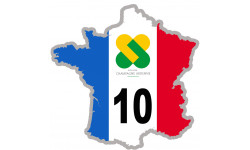 FRANCE 10 Champagne - 15x15cm - Sticker/autocollant