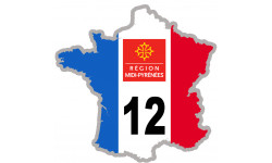 FRANCE 12 Midi Pyrénées - 15x15cm - Sticker/autocollant