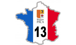 FRANCE 13 Région PACA - 20x20cm - Sticker/autocollant