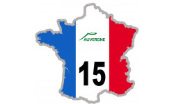 FRANCE 15 Auvergne - 15x15cm - Sticker/autocollant