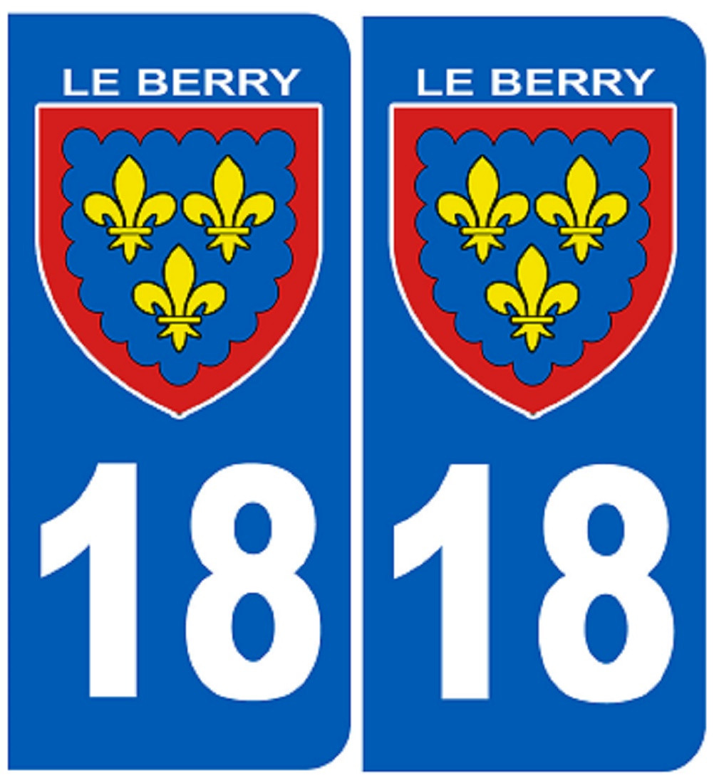 immatriculation Berry 18 (le Cher) - Sticker/autocollant