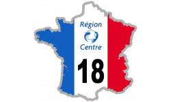 FRANCE 18 Région Centre - 5x5cm - Sticker/autocollant