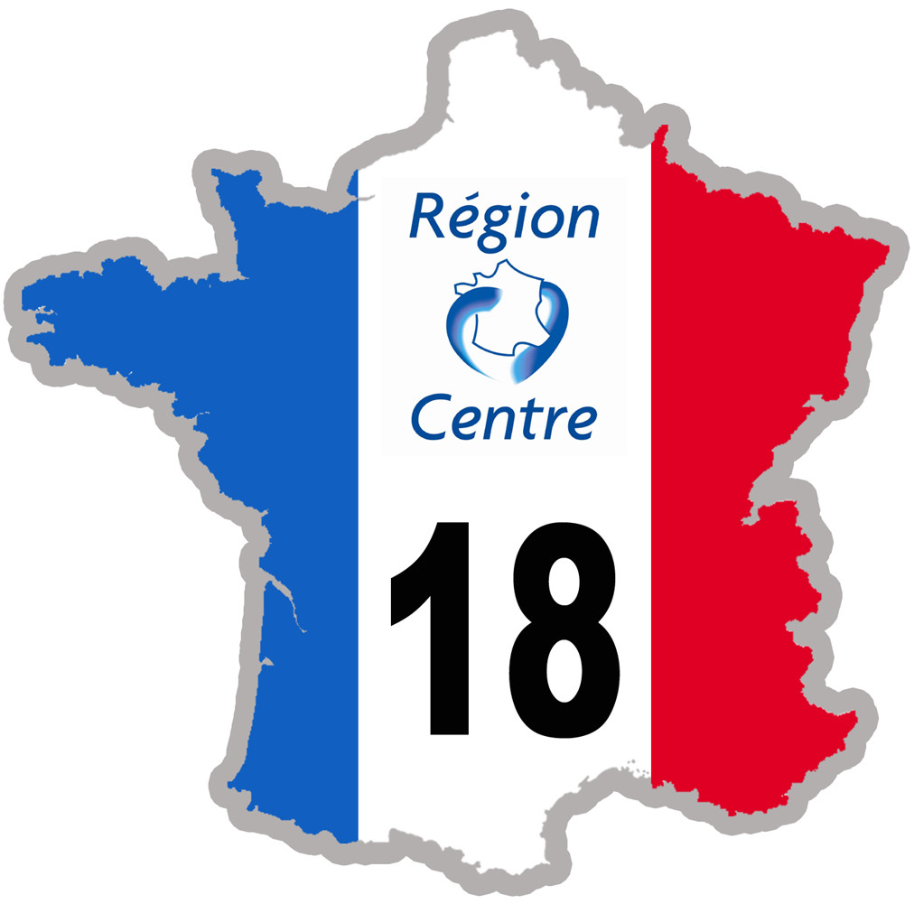 FRANCE 18 Région Centre - 20x20cm - Sticker/autocollant