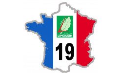 FRANCE 19 Limousin - 15x15cm - Sticker/autocollant