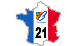 FRANCE 21 Bourgogne - 10x10cm - Sticker/autocollant