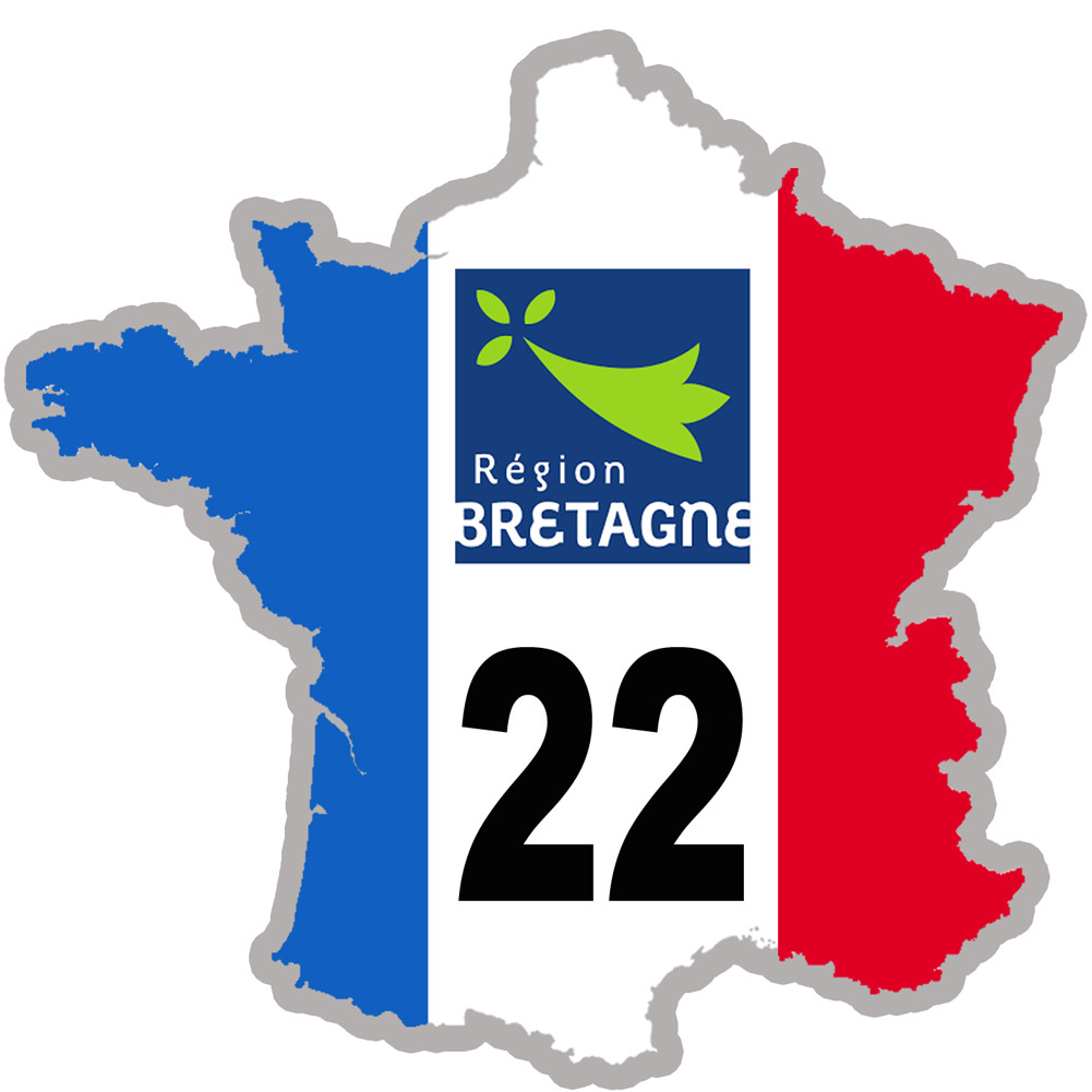 FRANCE 22 région Bretagne - 20x20cm - Sticker/autocollant