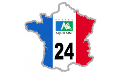 FRANCE 24 Aquitaine - 5x5cm - Sticker/autocollant