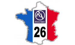 FRANCE 26 Rhône Alpes - 20x20cm - Sticker/autocollant