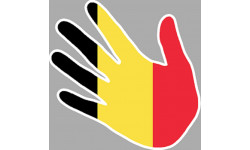 Belgique main  (17x17cm) - Sticker/autocollant