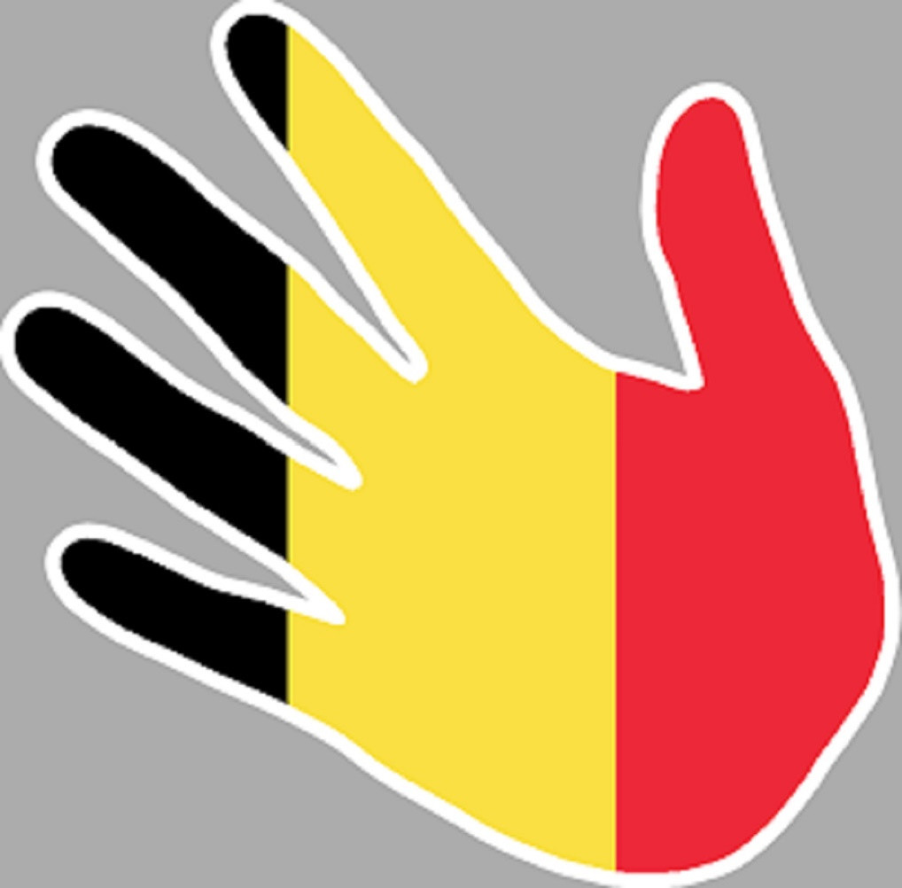 Belgique main  (17x17cm) - Sticker/autocollant