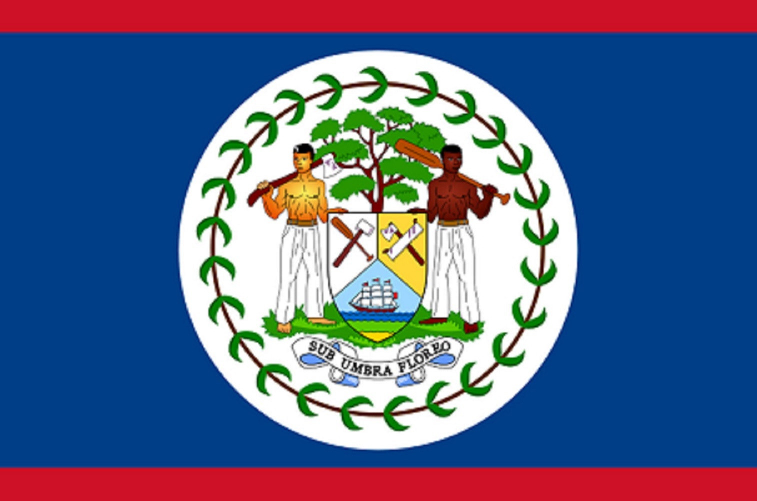 Drapeau Belize (19.5x13cm) - Sticker/autocollant