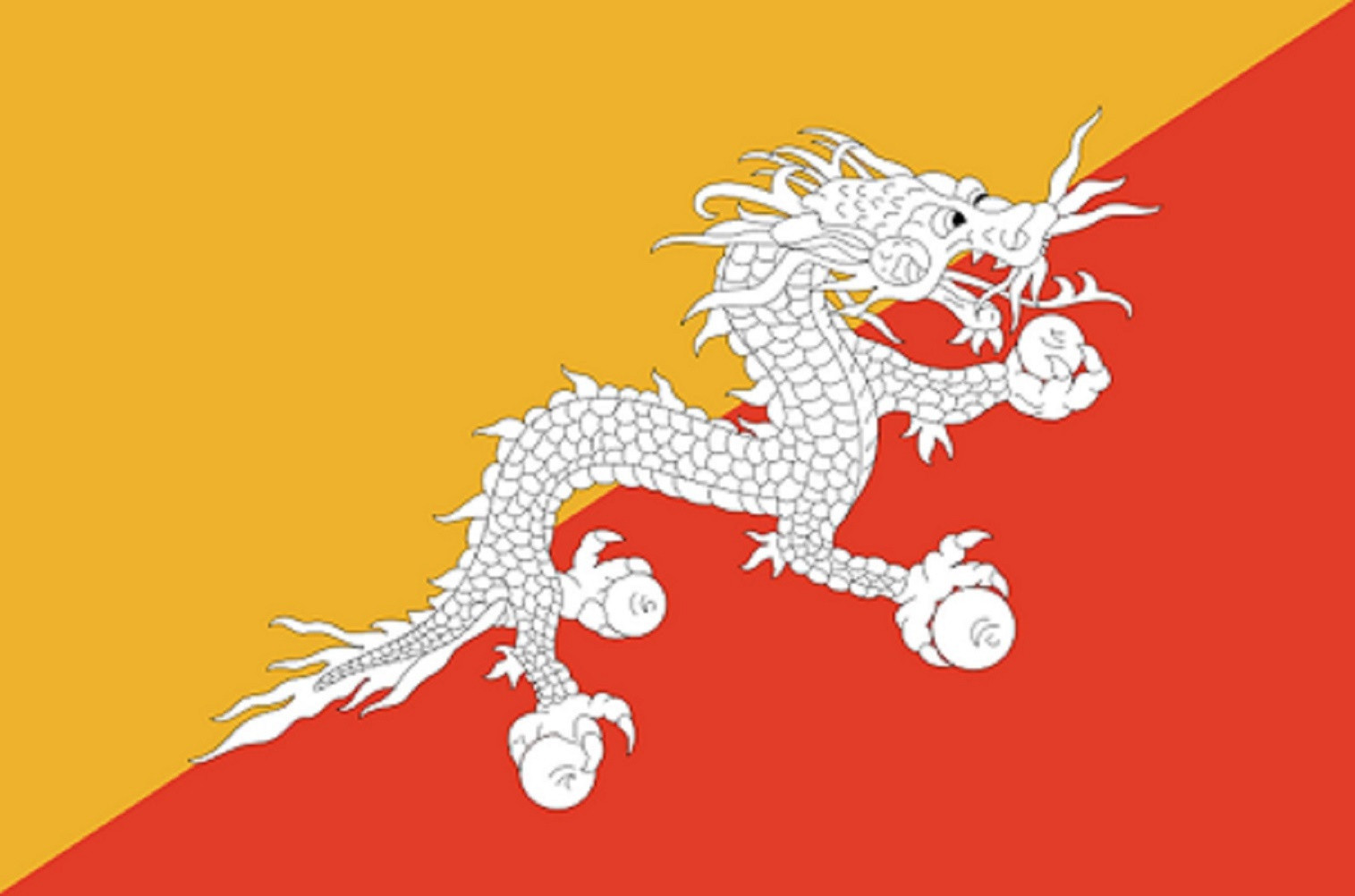 Drapeau Bhutan (19.5x13cm) - Sticker/autocollant