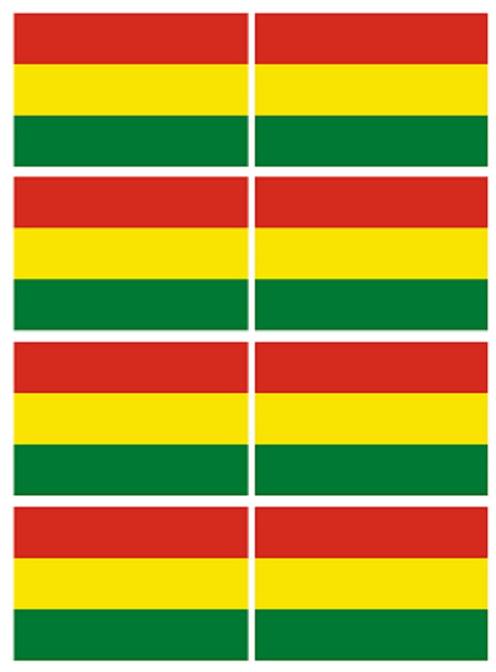 Drapeau Bolivie (8 fois 9.5x6.3cm) - Sticker/autocollant