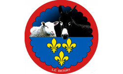 mouton Berrichon et L'âne grand noir du Berry - 15 cm - Sticker/autocollant