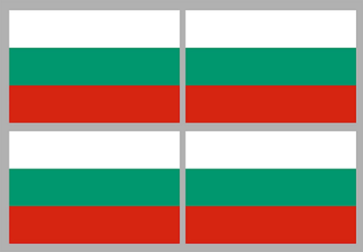 Drapeau Bulgarie (4 fois 9.5x6.3cm) - Sticker/autocollant