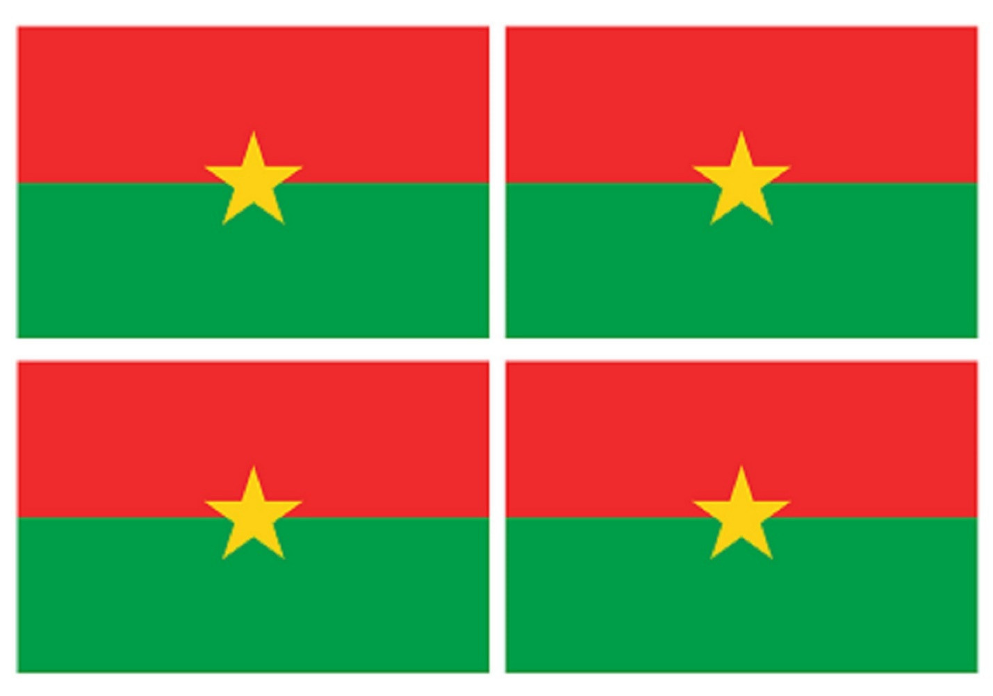 Drapeau Burkina Faso (4 fois 9.5x6.3cm) - Sticker/autocollant