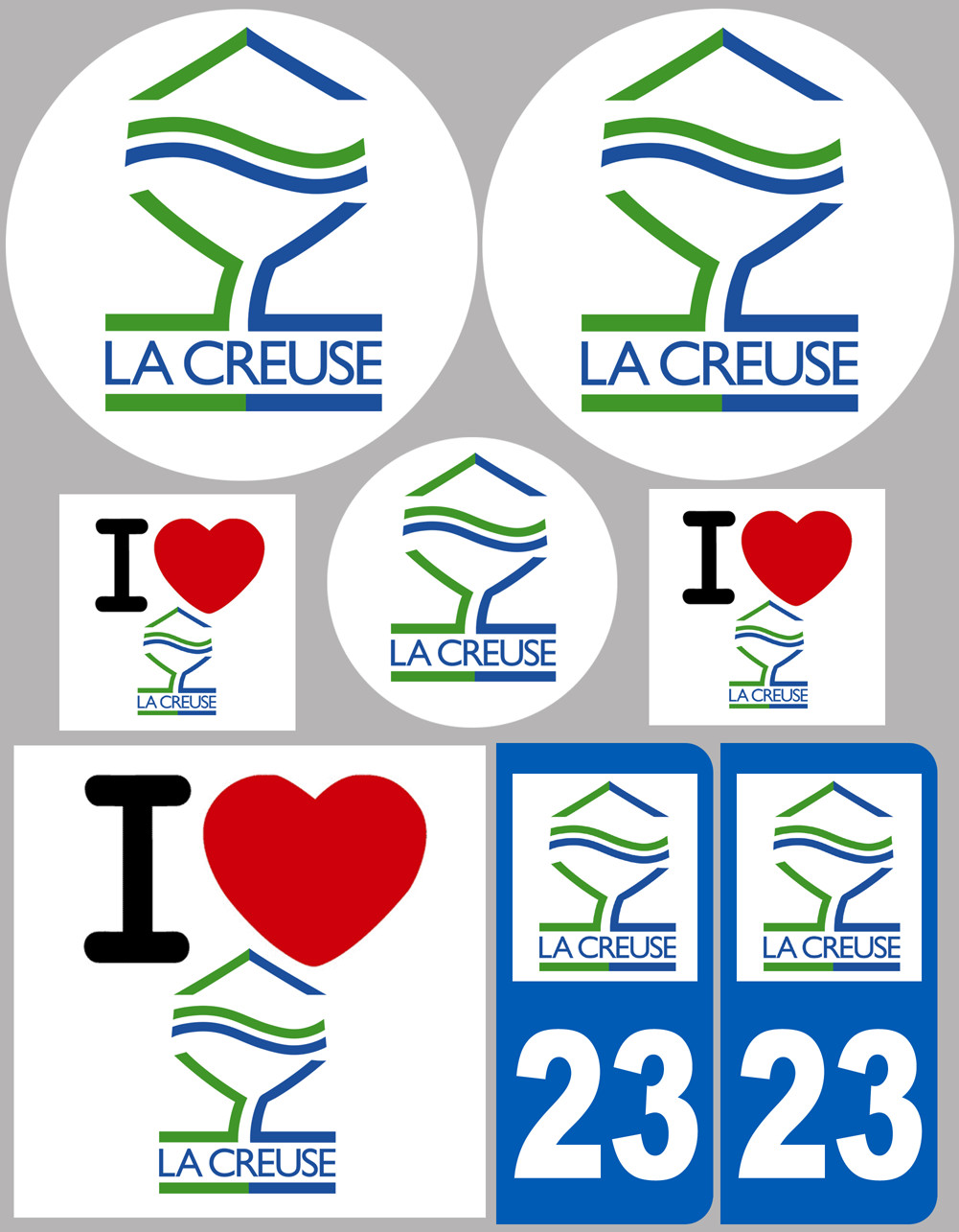 Creuse (8 autocollants variés) - Sticker/autocollant