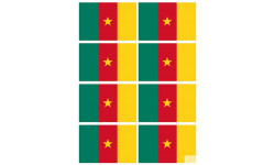 Drapeau Cameroun - 4 stickers - 9.5 x 6.3 cm - Sticker/autocollant