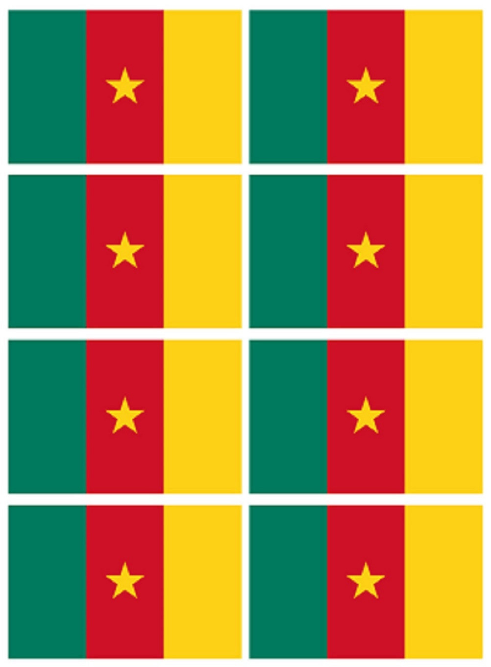 Drapeau Cameroun (8 fois 9.5x6.3cm) - Sticker/autocollant