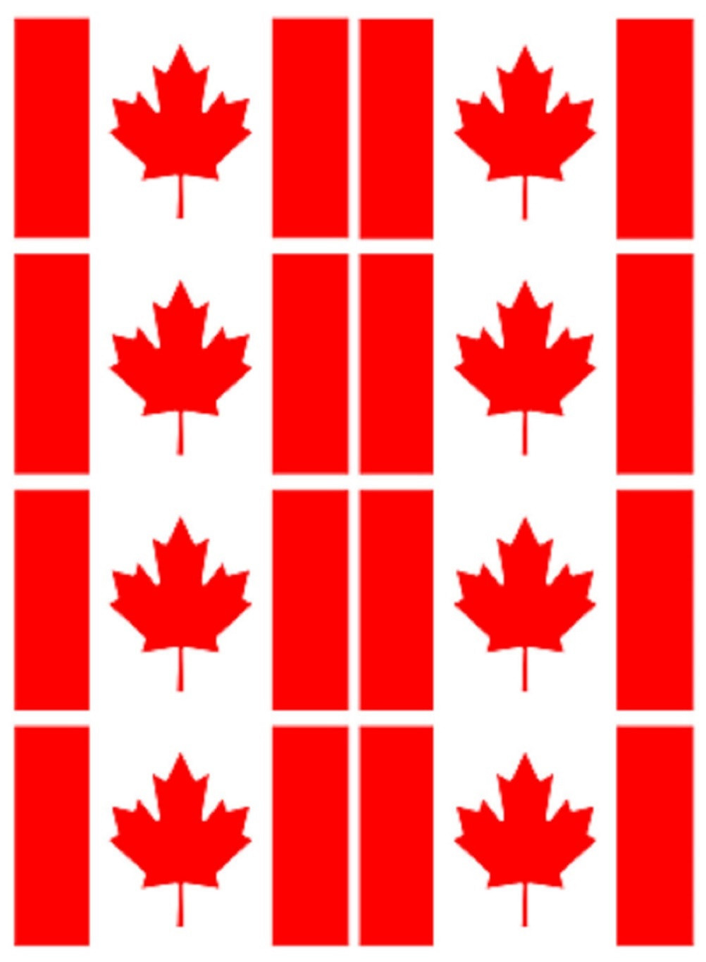 Drapeau Canada (8 fois 9.5x6.3cm) - Sticker/autocollant