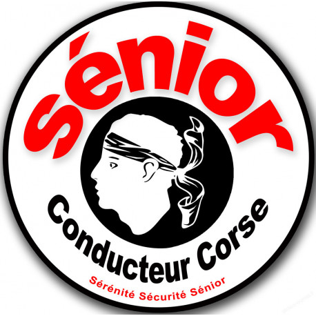 conducteur Sénior Corse (10x10cm) - Sticker/autocollant