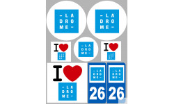 Drôme (8 autocollants variés) - Sticker/autocollant