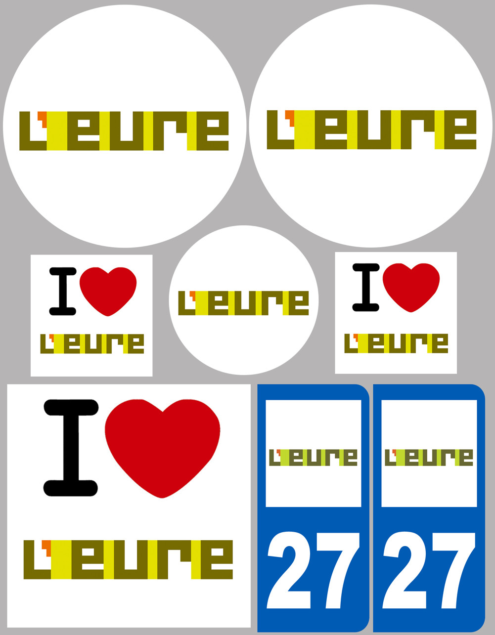 Eure (8 autocollants variés) - Sticker/autocollant