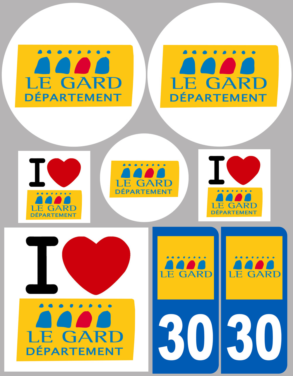 Gard (8 autocollants variés) - Sticker/autocollant