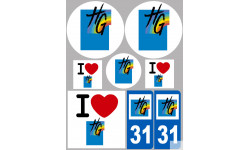 Haute Garonne (8 autocollants variés) - Sticker/autocollant