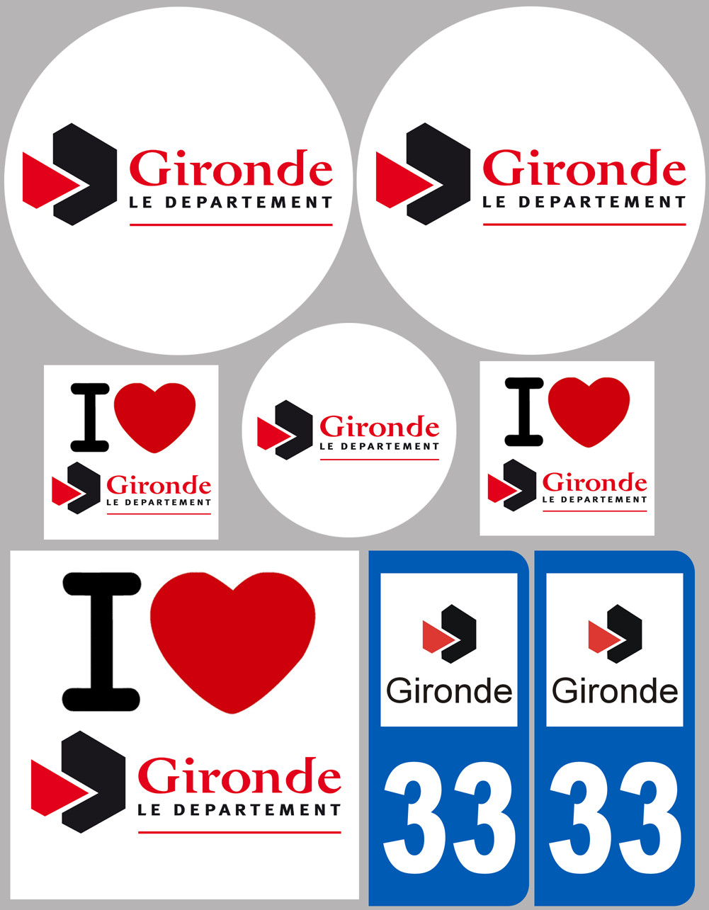 Gironde (8 autocollants variés) - Sticker/autocollant