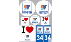 Hérault (8 autocollants variés) - Sticker/autocollant