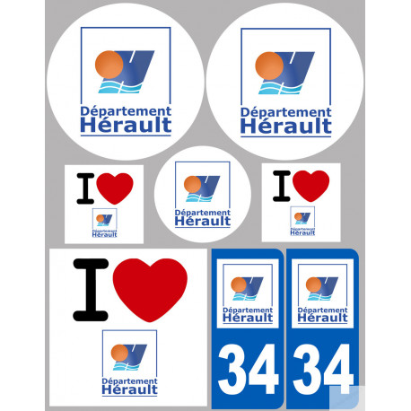 Hérault (8 autocollants variés) - Sticker/autocollant