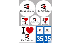 Ille et Vilaine (8 autocollants variés) - Sticker/autocollant