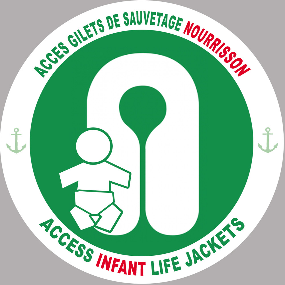 ACCES GILETS DE SAUVETAGE NOURRISSON (15cm) - Sticker/autocollant