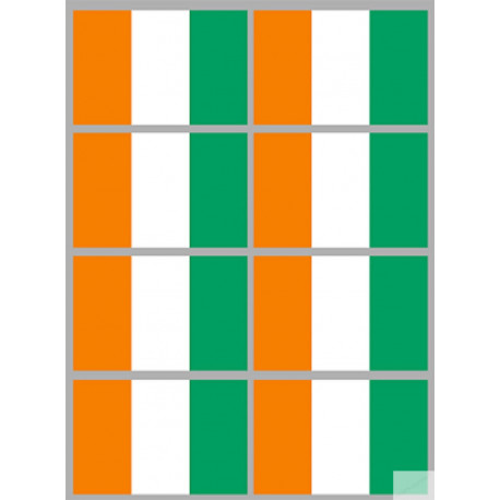 Drapeau Côte d'Ivoire (8 fois 9.5x6.3cm) - Sticker/autocollant