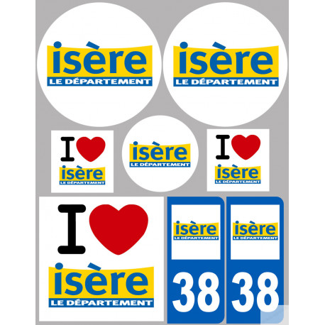 Isère (8 autocollants variés) - Sticker/autocollant