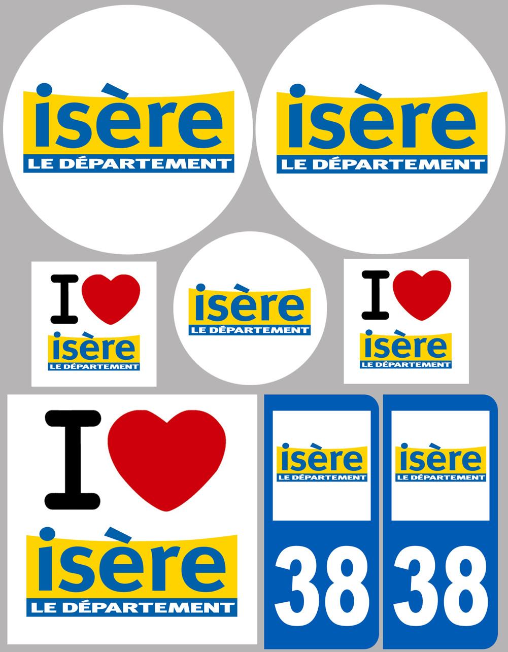 Isère (8 autocollants variés) - Sticker/autocollant