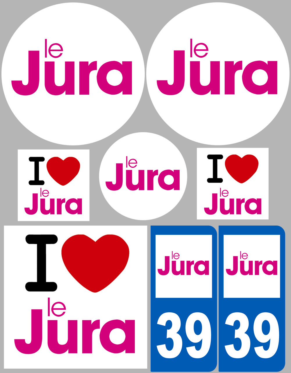 Jura (8 autocollants variés) - Sticker/autocollant