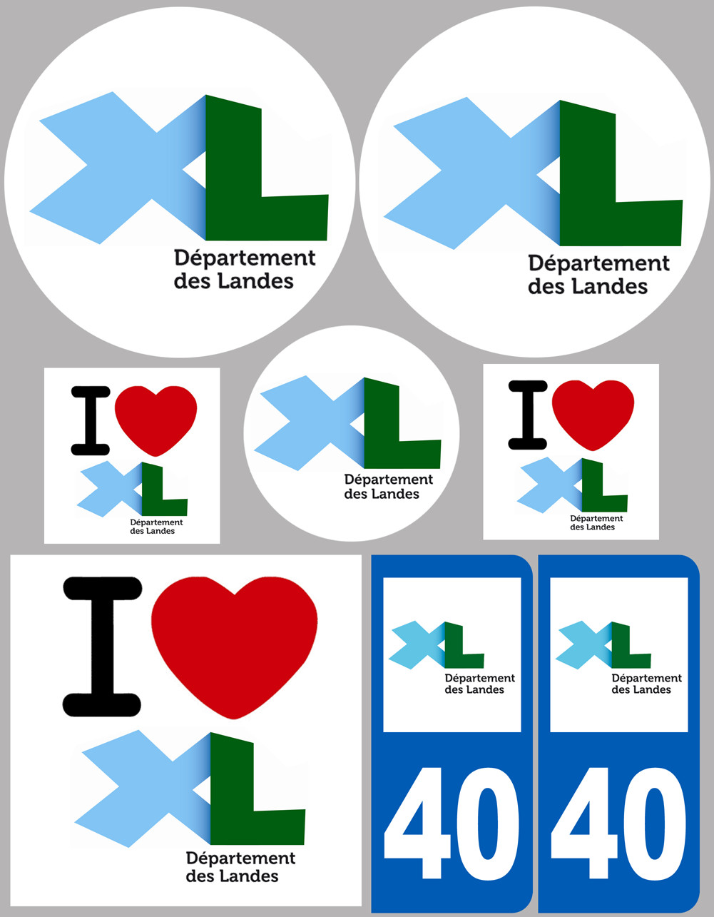 Landes (8 autocollants variés) - Sticker/autocollant