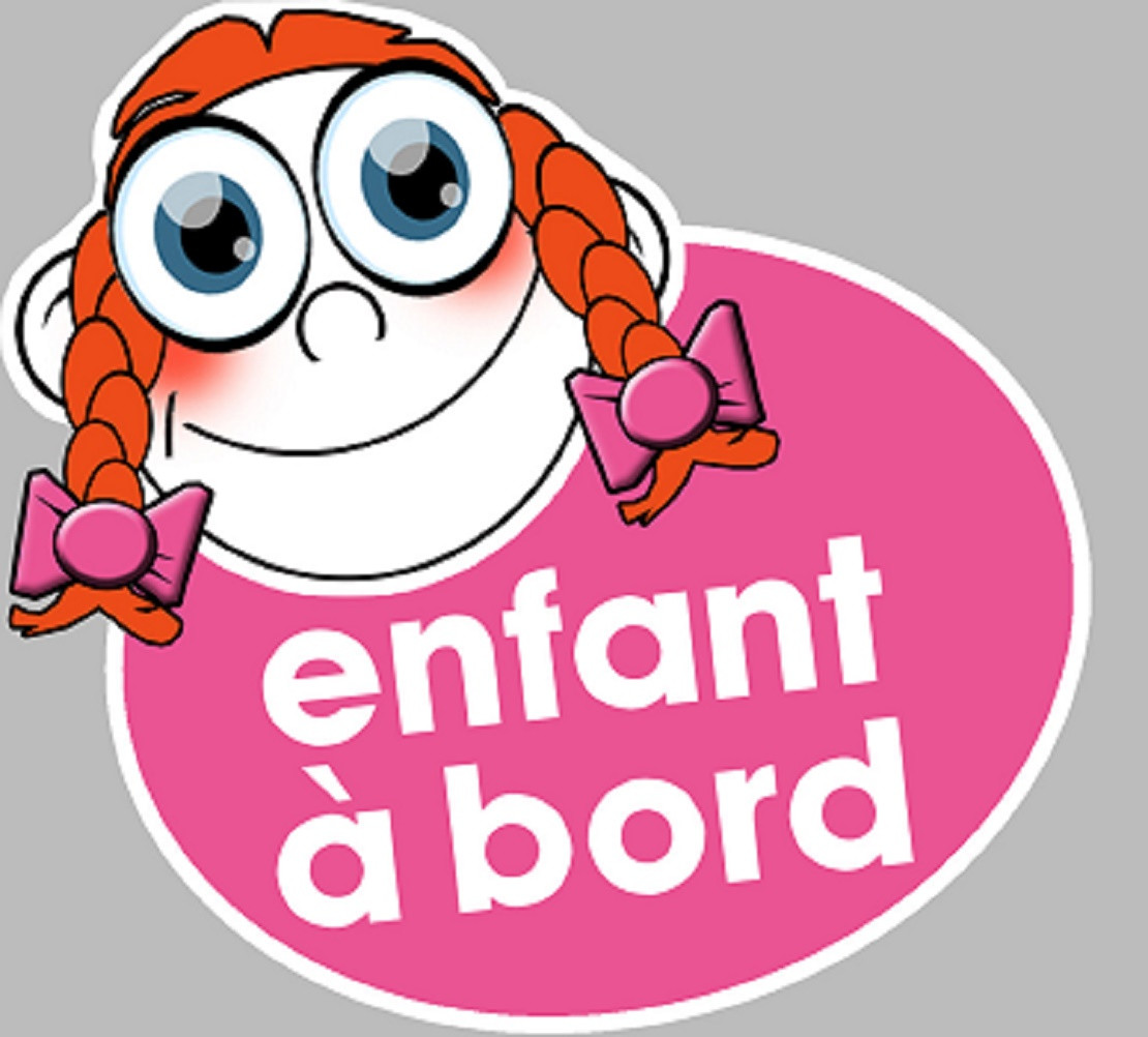 enfant à bord fille - 10x9cm - Sticker/autocollant